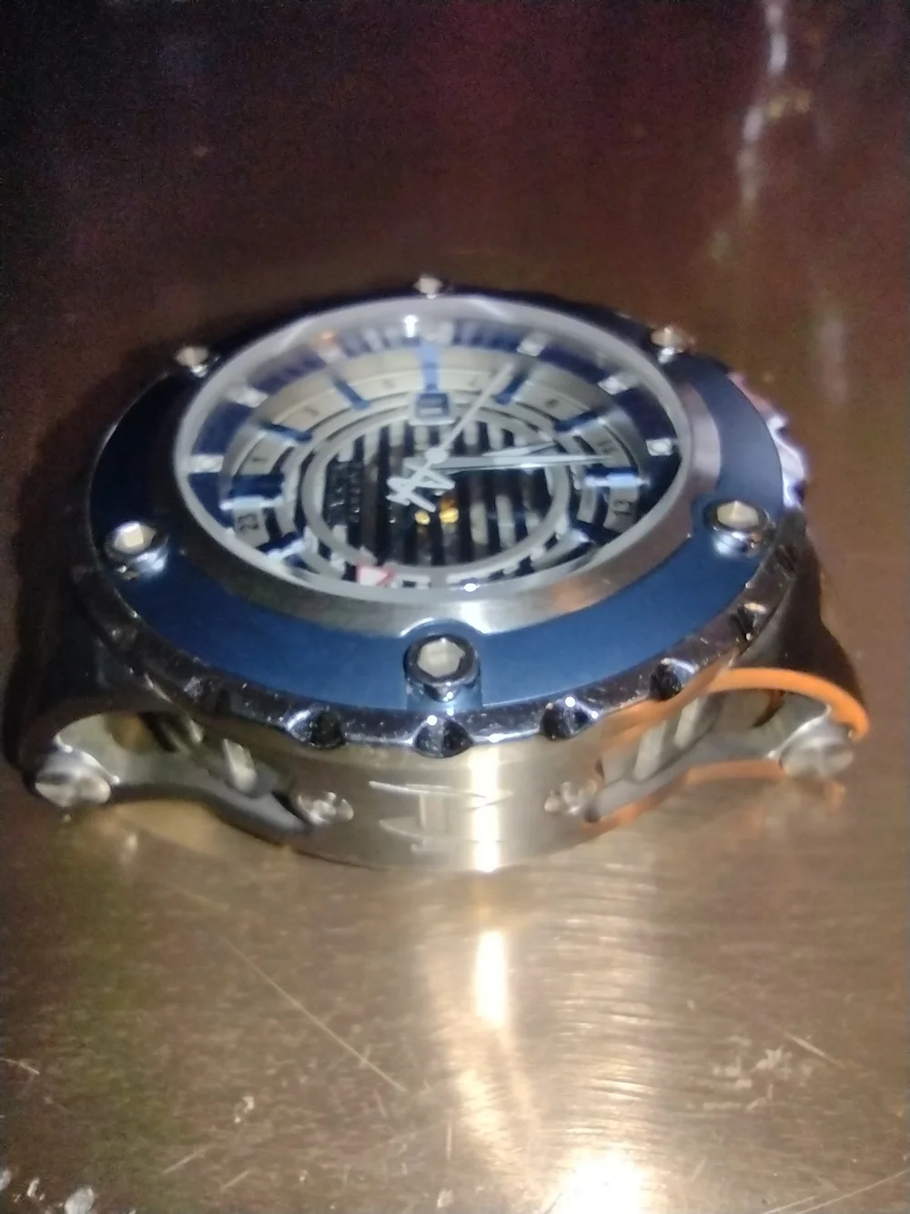 Invicta Silver and Blue Mens Sport Dive Watch